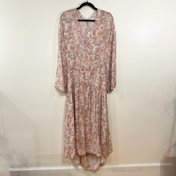 New Vince Dahlia Back Cut-Out Maxi Dress Lotus Shell Large $425 - Picture 4 of 10